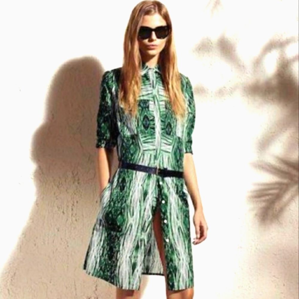 Derek Lam Green Shirt Dress size M